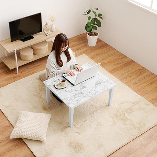 こたつ コタツ 掛け布団 2点セット 大理石柄 ローテーブル マーブル