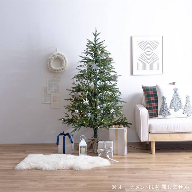 クリスマスツリー　高さ１５０ｃｍ　クリスマスツリー　ツリー　１５０ｃｍ　ＬＥＤライト付き　ドイツトウヒ　ヌードツリー　グリーン