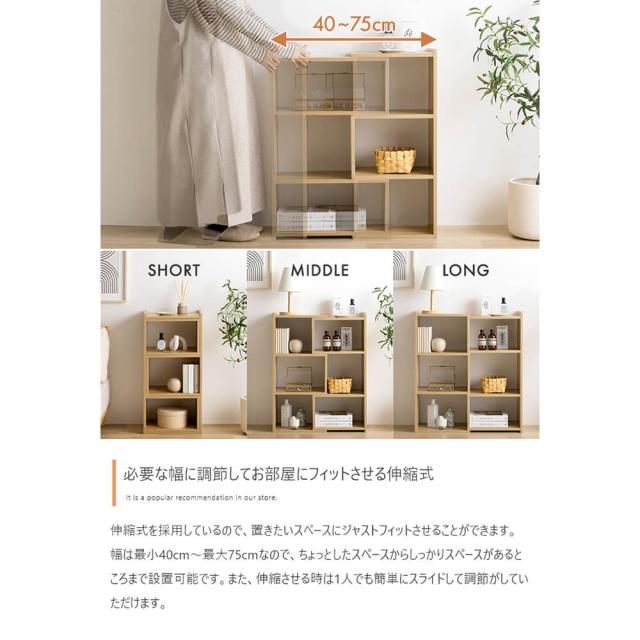 伸縮ディスプレイラック カウンター下収納 キッチン収納 伸縮