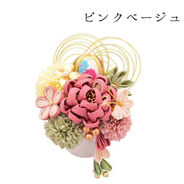 髪飾り　成人式　つまみ細工　振袖　前撮り　袴　花　赤　白　Ｕピン　ピンポンマム　かんざし　ウエディング　ブライダル　花嫁_3