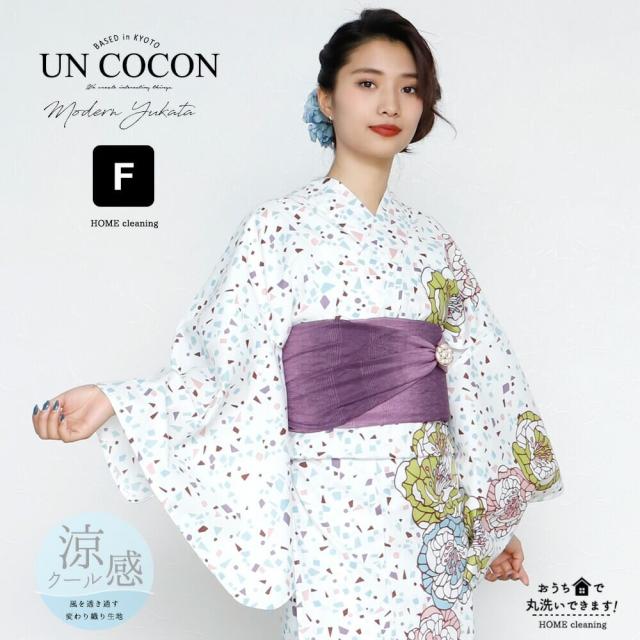 送料無料　夏新作　女性浴衣　レディース浴衣　浴衣　単品　浴衣単品　レトロ　仕立て上がり　女性用　フリー　ホワイト　白　半身　片身　送料無料