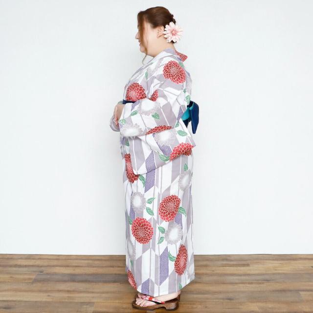 送料無料　夏新作　浴衣　大きいサイズ　レディース　ゆかた　大人　浴衣単品　３Ｌ　４Ｌ　ぽっちゃり　ふくよかさん向け　大きい　女性　大人浴衣　ワイド　大正浪漫　古典_2