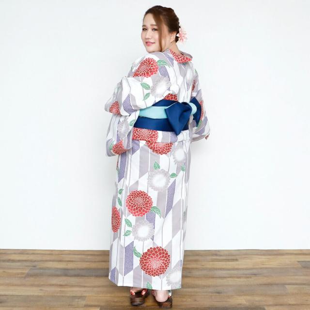 送料無料　夏新作　浴衣　大きいサイズ　レディース　ゆかた　大人　浴衣単品　３Ｌ　４Ｌ　ぽっちゃり　ふくよかさん向け　大きい　女性　大人浴衣　ワイド　大正浪漫　古典_3