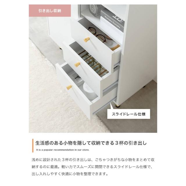 マーブル調天板付きキャビネット　キャビネット　チェスト　シェルフ　本棚　飾り棚　ディスプレイ　タンス　ラック　大理石柄　脚付き_9
