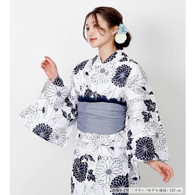 トールサイズ 綿麻しじら織り 縦横縞 夏着物&浴衣 TLサイズ