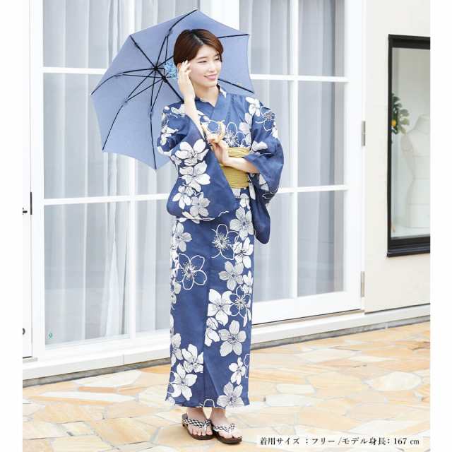◇古典綿麻高級しじら織り橙夏着物&浴衣◇新品