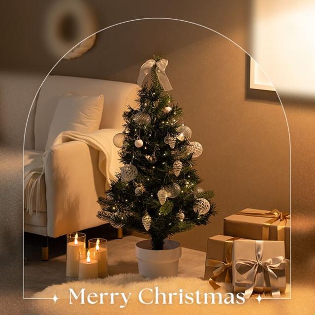 クリスマスツリー　オーナメントセット　高さ９０ｃｍタイプ　クリスマスツリー　小さい　ミニツリー　ＬＥＤライト付き　オーナメント_5