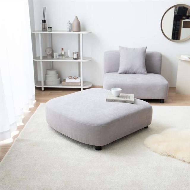 オットマン　ソファ　１人掛け　フロア　オットマン　ロー　ファブリック　大人かわいい　低め　１Ｐ　一人用　クッション付き　単品の通販は