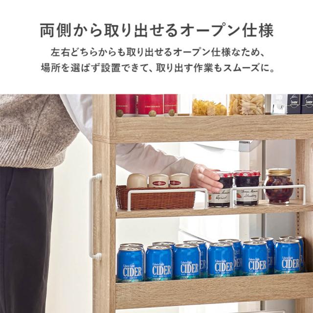隙間収納　スリムラック　キッチン収納　ランドリーラック　キャスター付き収納　両面オープンラック　調味料ラック　収納家具_11