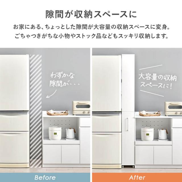 隙間収納　スリムラック　キッチン収納　ランドリーラック　キャスター付き収納　両面オープンラック　調味料ラック　収納家具_9