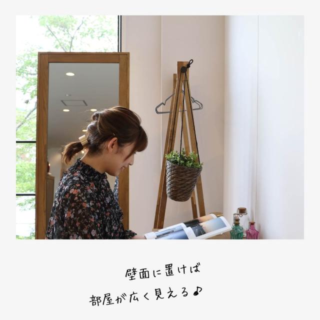 ミラー　全身ミラー　姿見ミラー　大型ミラー　木目調ミラー　壁掛けミラー　スタンドミラー　インテリアミラー　おしゃれ鏡　ワンルーム_9