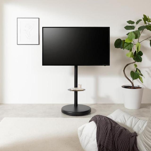 キャスター付き多機能テレビスタンド　レビスタンド　テレビ台　ボード　壁寄せ　ｔｖ　壁掛け　キャスター付き形　丸型　収納付き_2