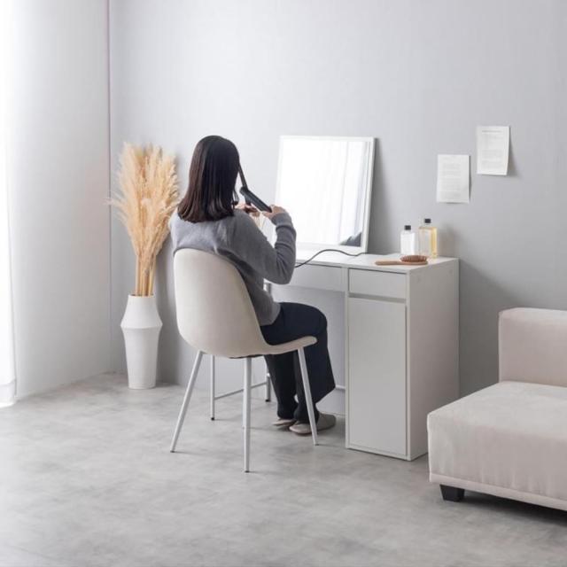 ミラー付きドレッサー　ドレッサー　鏡台　ワイドミラー　デスクドレッサー　収納付きドレッサー　メイクテーブル　化粧台　ナチュラル_4