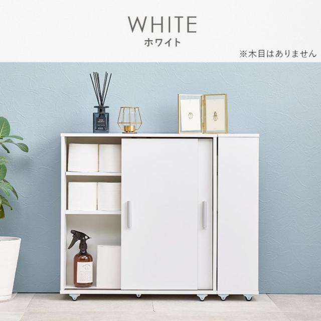 薄型トイレラック　トイレラック　キャスター付き　引き戸　隙間収納　キッチンラック　玄関ラック　扉付き収納　高さ調節　組立式_15