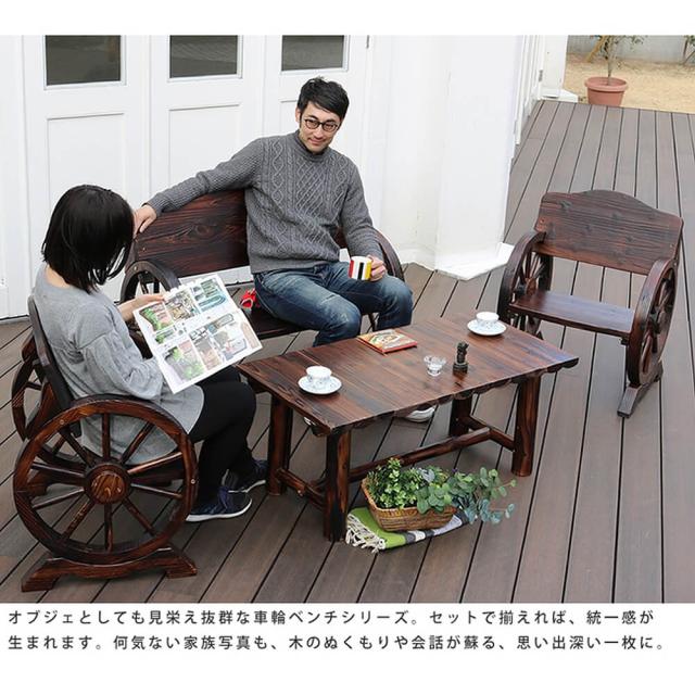 焼杉テーブル　簡単組立　天然木　木製　ガーデンテーブル　ローテーブル　モダン　送料無料_6