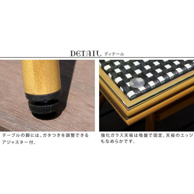スクエアテーブル３点セット　簡単組立　カフェ　テラス　庭　椅子　アンティーク　インテリア　家具　送料無料_10