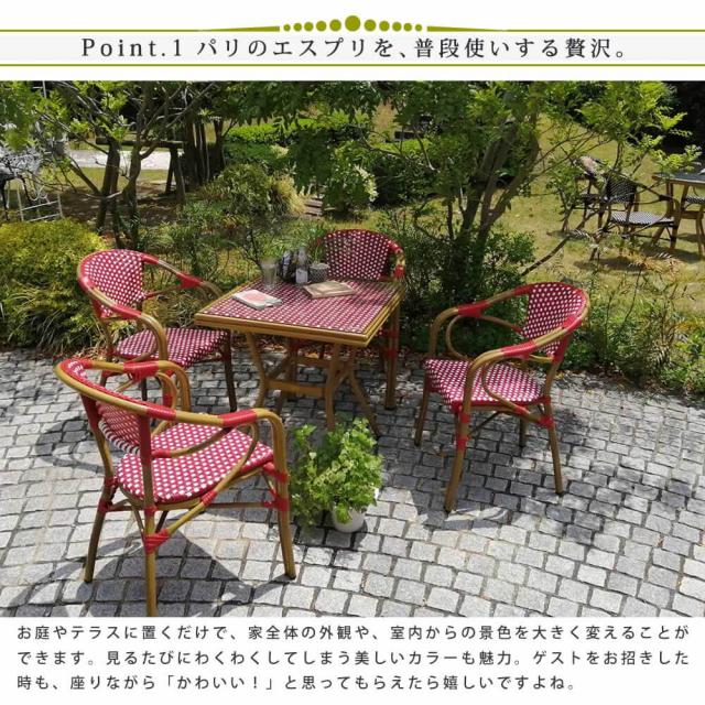 スクエアテーブル３点セット　簡単組立　カフェ　テラス　庭　椅子　アンティーク　インテリア　家具　送料無料_3