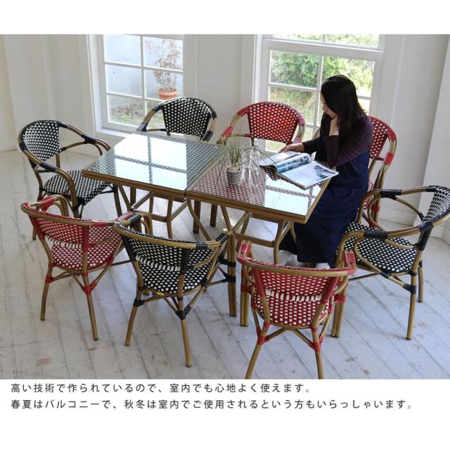 スクエアテーブル３点セット　簡単組立　カフェ　テラス　庭　椅子　アンティーク　インテリア　家具　送料無料_9