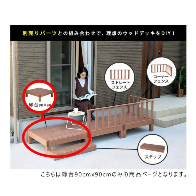 Ｅｃｏｆｅｅｌ（エコフィール）人工木ウッドデッキ　９０×９０ｃｍ　６台セット　手入れ簡単　人工木ウッドデッキ屋外用　送料無料_4