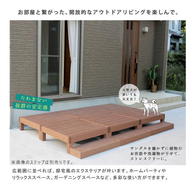 Ｅｃｏｆｅｅｌ（エコフィール）人工木ウッドデッキ　９０×９０ｃｍ　６台セット　手入れ簡単　人工木ウッドデッキ屋外用　送料無料_5
