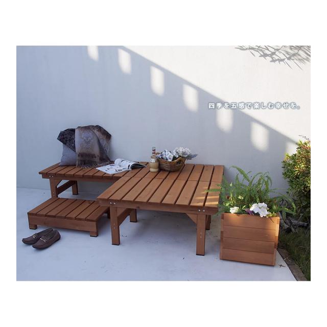 Ｈｉｙｏｒｉ（ヒヨリ）縁台ベンチ　１７４ｃｍｘ　５５ｃｍ　連結３点セット　ウッドデッキ　簡単組立　縁側　ＤＩＹ　木製　送料無料_3