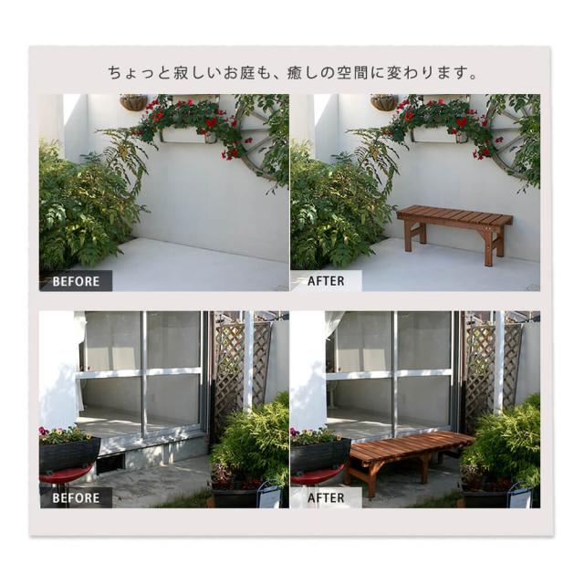 Ｈｉｙｏｒｉ（ヒヨリ）縁台ベンチ　１７４ｃｍｘ　５５ｃｍ　連結３点セット　ウッドデッキ　簡単組立　縁側　ＤＩＹ　木製　送料無料_4
