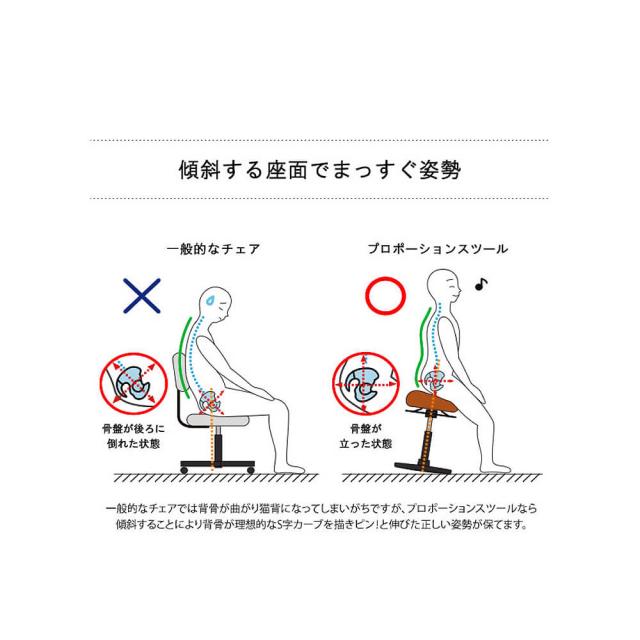 Ｐｏｐｏ（ポポ）　プロポーションスツール　スツール　骨盤矯正　骨盤　矯正　プロポーション　健康　健康器具　昇降式　ブラック_14