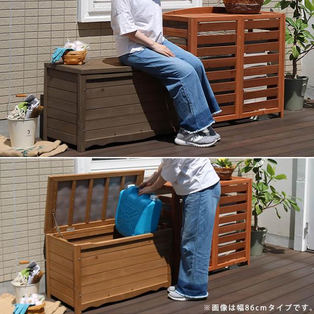 Ａｒｂｒｅ（アルブル）　木製ボックスベンチ　Ｌ　ボックスベンチ　収納庫付ベンチ　ベンチストッカー　椅子　スツール　物入れ　木製_3