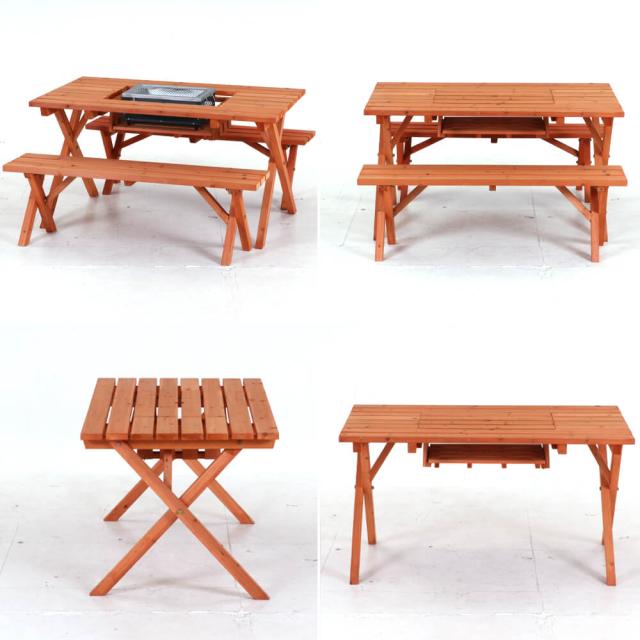 Anima（アニマ）BBQテーブル＆ベンチ 3点セット アウトドア