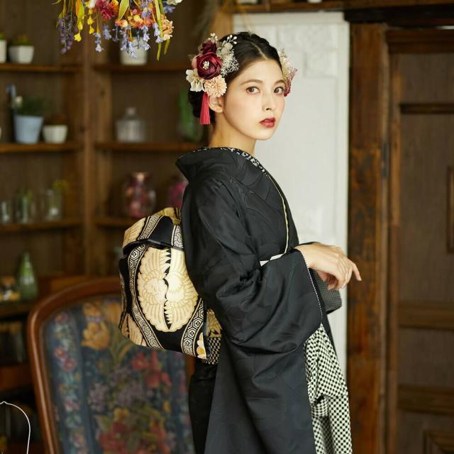 髪飾り　成人式　つまみ細工　振袖　前撮り　袴　花　赤　かすみ草　Ｕピン　ピンポンマム　かんざし　ウエディング　ブライダル　花嫁_4