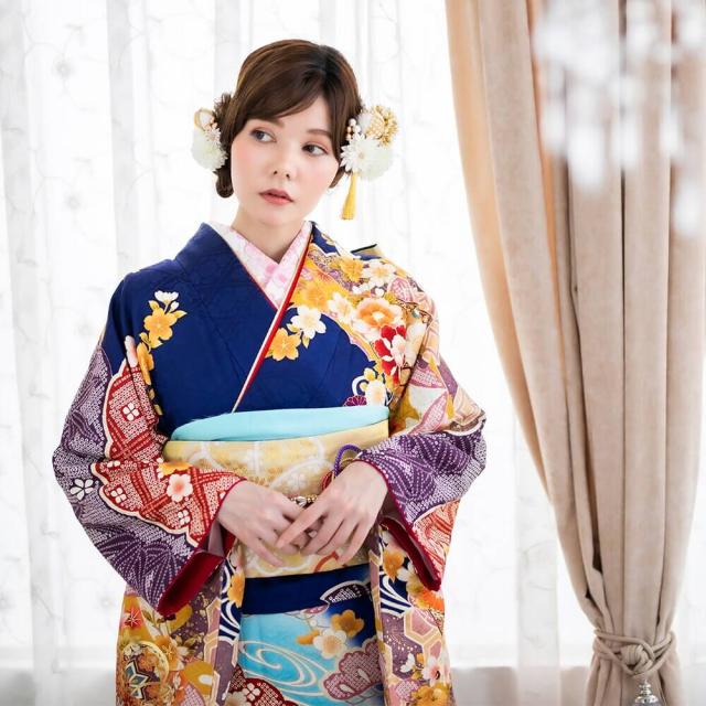 髪飾り　結婚式　振袖　ピンポンマム　成人式　Ｕピン　白　赤　つまみ細工　ちりめん　飾り玉　前撮り　卒業式　着物　和装　１５点_4