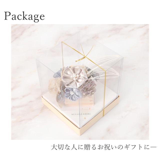 髪飾り　ヘッドドレス　つまみ細工　水引　リボン　成人式　ブルー　青　花かんざし　Ｕピン　セット　袴　振袖　着物　和装　花　卒業式_5