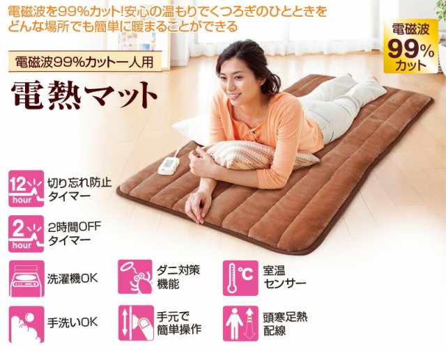 電磁波カット 一人用 電熱マット 【ゼンケン 電熱シート ホット