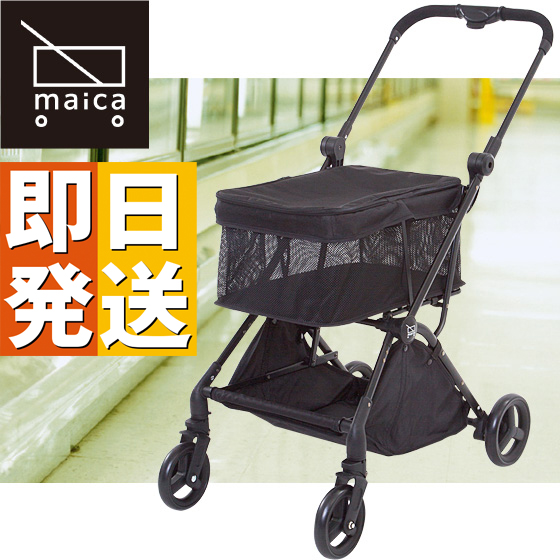 マイショッピングカート maica ショッピングカート  【 折りたたみ ショッピングカート 4輪 マイバッグ おしゃれ マイショッピングカート maica マイカ ブラック静音 軽量 高齢者 前押し 】
