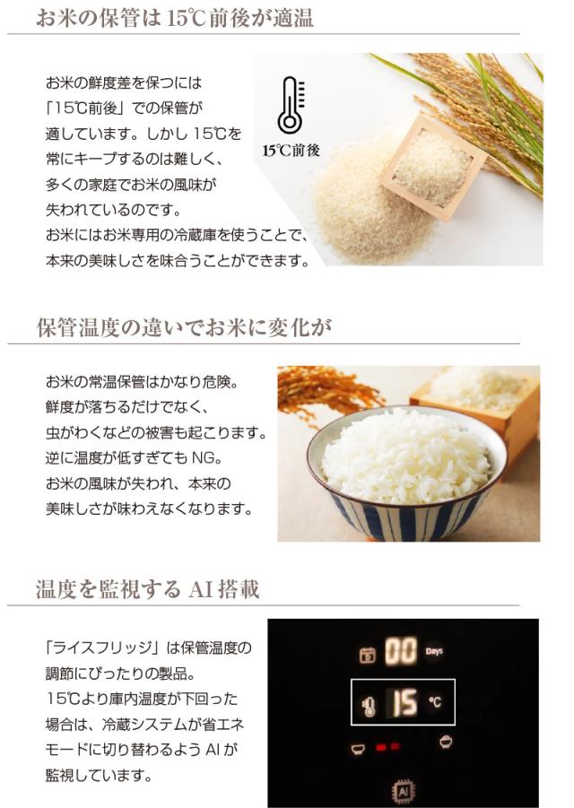 ライスフリッジ モダン 白米11kg 米 冷蔵庫 保冷米びつ お米専用冷蔵庫