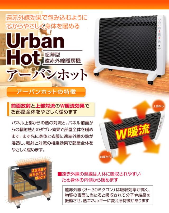 遠赤外線ヒーター 日本製 アーバンホット RH-2201 zenken 薄型 遠 