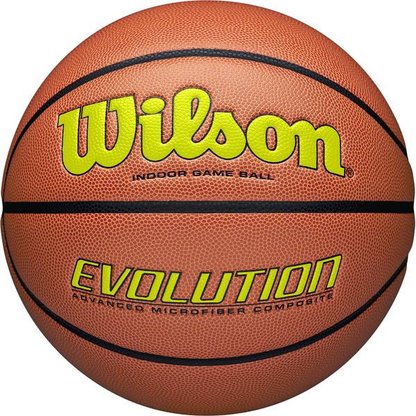 Wilson ウイルソン EVOLUTION ゲームボール オレンジ／オプティカルイエロー 6号 バスケットボール 競技ボール6号 0595XB0603