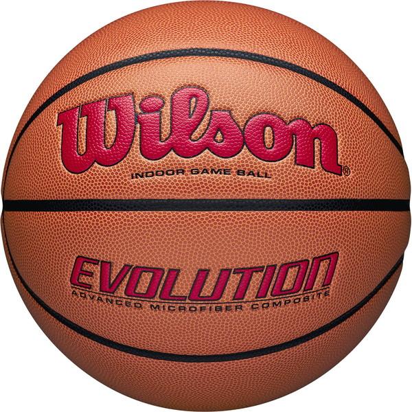 Wilson ウイルソン EVOLUTION ゲームボール オレンジ／スカーレット 7号 バスケットボール 競技ボール7号 0595XB0705