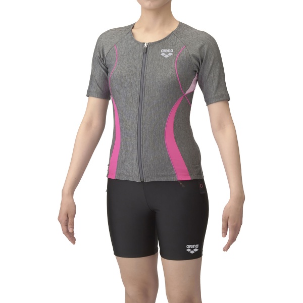 ARENA アリーナ フィットネスセパレーツ カバーバック ミドルレッグ 差し込みパッド 水泳 水着レディースフィットネス AS5SWF43L-GYPK