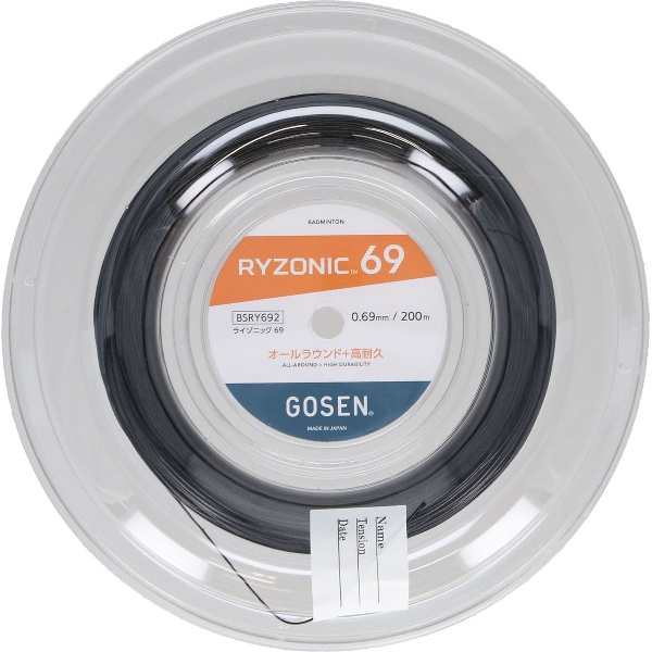 GOSEN ゴーセン RYZONIC69 ロール ブラック バドミントン ガット BSRY692BK ストリング