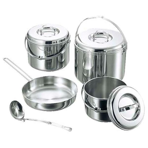 CAPTAIN STAG キャプテンスタッグ 3層鋼キャンピングクッカーLセット バッグ付 アウトドア アクセサリー M8601