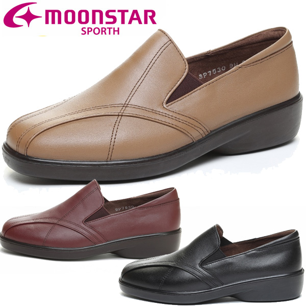 ムーンスター moonstar スポルス カジュアル スタイリッシュ 本革コンフォートシューズ MS シューズ SP7530 レディース