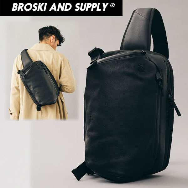 BROSKI AND SUPPLY ブロスキーアンドサプライ BBOM-1077-BLACK Adjust big sling bag スリングバッグ