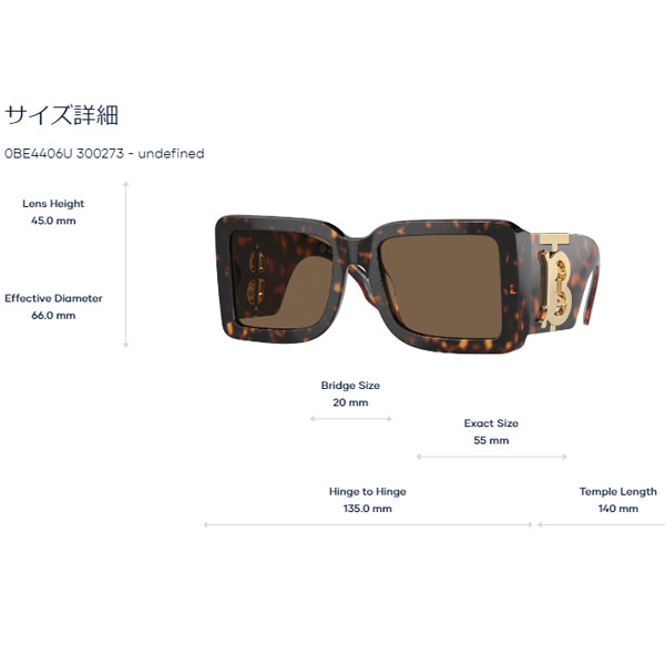バーバリー BURBERRY サングラス BE4406U-300273 正規品