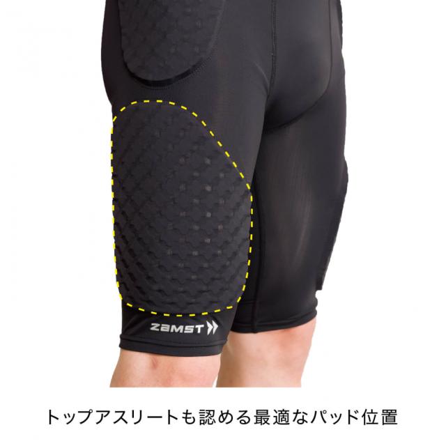 ザムスト ZAMST ブレイブパッドショーツ 衝撃吸収 スポーツ バスケット 388901 388902 388903 388904_4