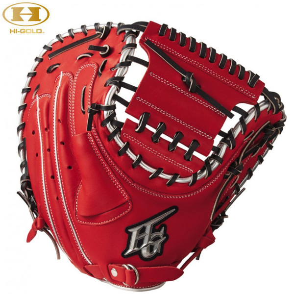 ハイゴールド Hi-GOLD ソフトボール2023モデル捕手用ミット BSG-265M レッド×オレンジブラック BSG265M 野球 ベースボール ソフトグラブ グローブ 右投げ