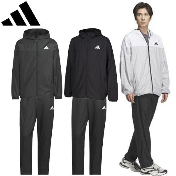 上下セット adidas アディダス 裏地フード付きウインドジャケット ウィンドパンツ マルチスポーツ メンズ DP025 BU176