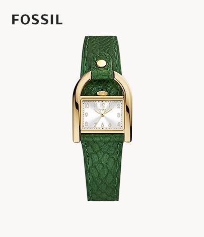 フォッシル（FOSSIL） 腕時計 HARWELL 三針 グリーン LiteHide レザー