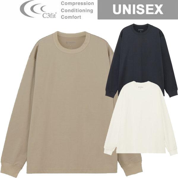 C3fit シースリーフィット リオプティマムプレーティングジャージ—オーバーサイズドロングスリーブティーシャツ GC45333 ユニセックス トップス 長袖