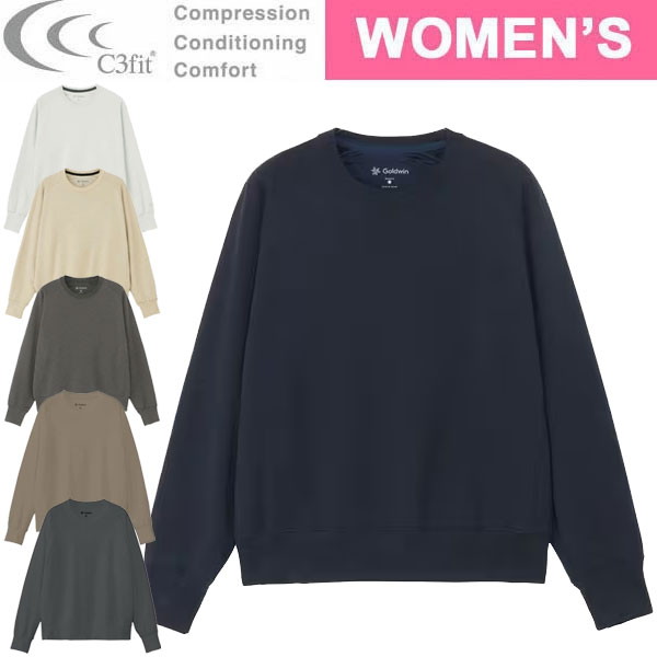 C3fit シースリーフィット RE OPTIMUM SW SH レディース GCW43341 スウェットシャツ 光電子